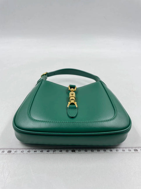 Sold Gucci Jackie 1961 Mini Handbag in Green Leather with Adjustable Strap