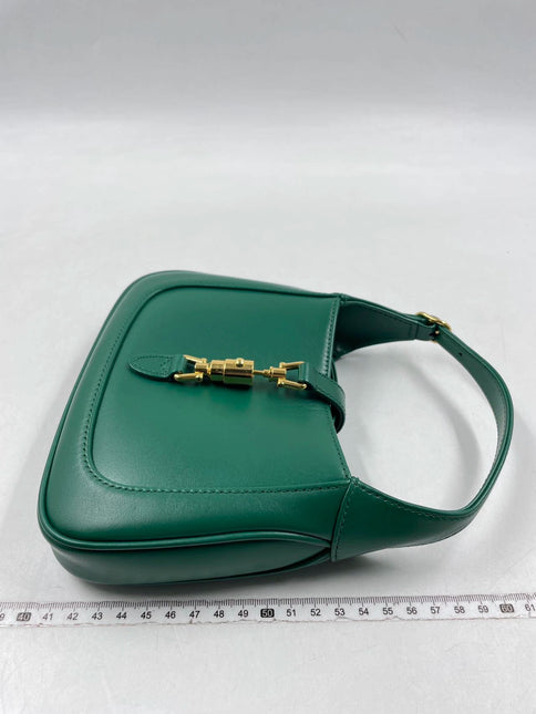 Sold Gucci Jackie 1961 Mini Handbag in Green Leather with Adjustable Strap