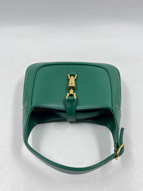 Sold Gucci Jackie 1961 Mini Handbag in Green Leather with Adjustable Strap