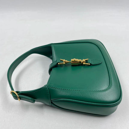 Sold Gucci Jackie 1961 Mini Handbag in Green Leather with Adjustable Strap
