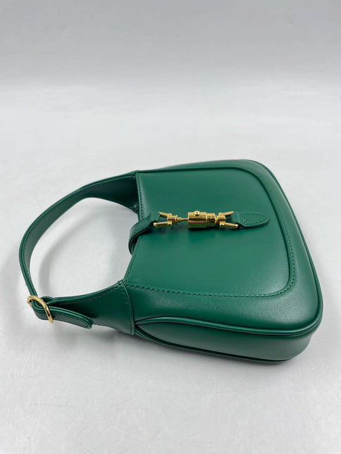 Sold Gucci Jackie 1961 Mini Handbag in Green Leather with Adjustable Strap