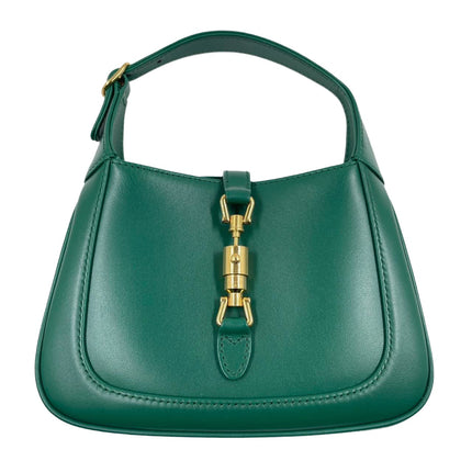 Gucci Jackie 1961 Mini Handbag in Green Leather with Adjustable Strap