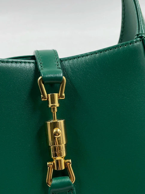 Sold Gucci Jackie 1961 Mini Handbag in Green Leather with Adjustable Strap