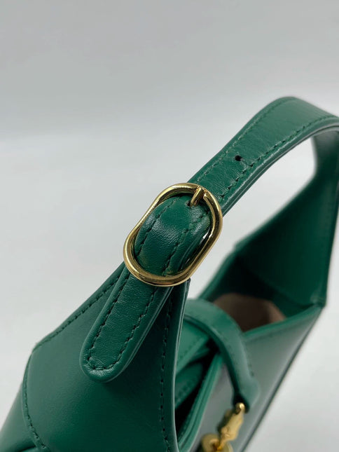 Sold Gucci Jackie 1961 Mini Handbag in Green Leather with Adjustable Strap