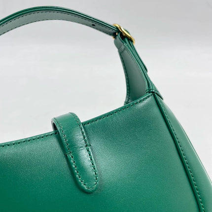 Sold Gucci Jackie 1961 Mini Handbag in Green Leather with Adjustable Strap