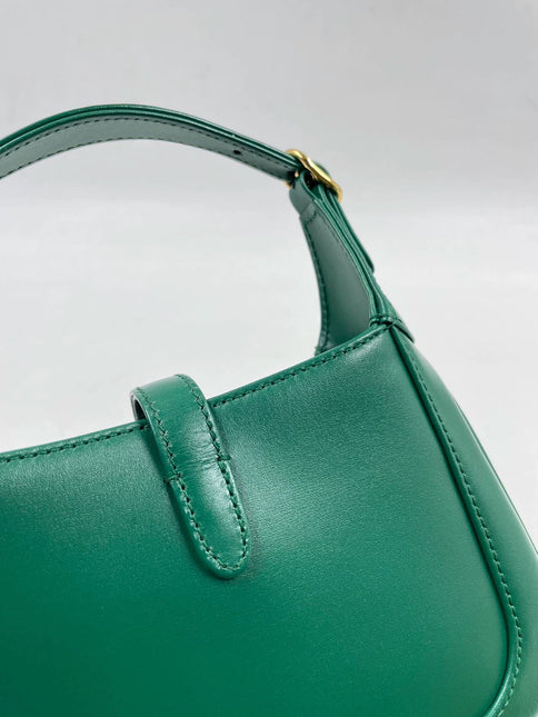 Sold Gucci Jackie 1961 Mini Handbag in Green Leather with Adjustable Strap