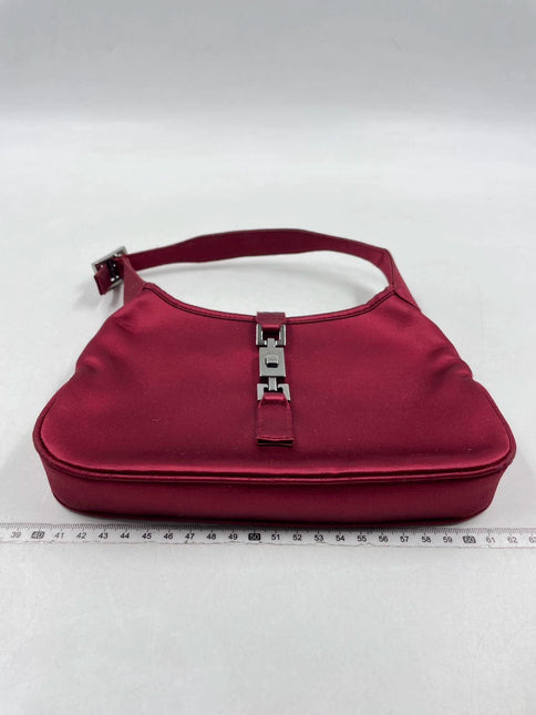 Sold Gucci Jackie Vintage Mini Silk Satin Shoulder Bag in Red