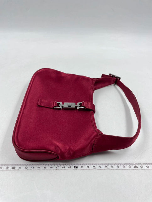Sold Gucci Jackie Vintage Mini Silk Satin Shoulder Bag in Red