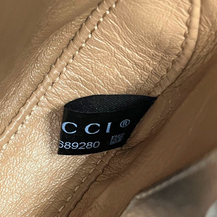 Sold Gucci Jackie 1961 Mini Silver Lamé Leather Bag with Chain Strap