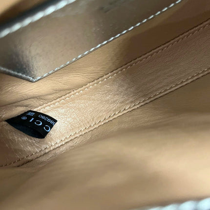 Sold Gucci Jackie 1961 Mini Silver Lamé Leather Bag with Chain Strap