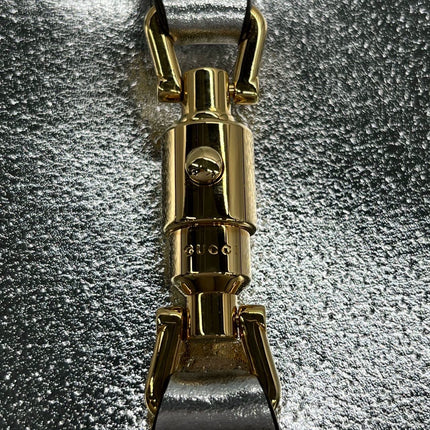 Sold Gucci Jackie 1961 Mini Silver Lamé Leather Bag with Chain Strap