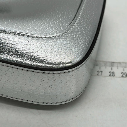 Sold Gucci Jackie 1961 Mini Silver Lamé Leather Bag with Chain Strap