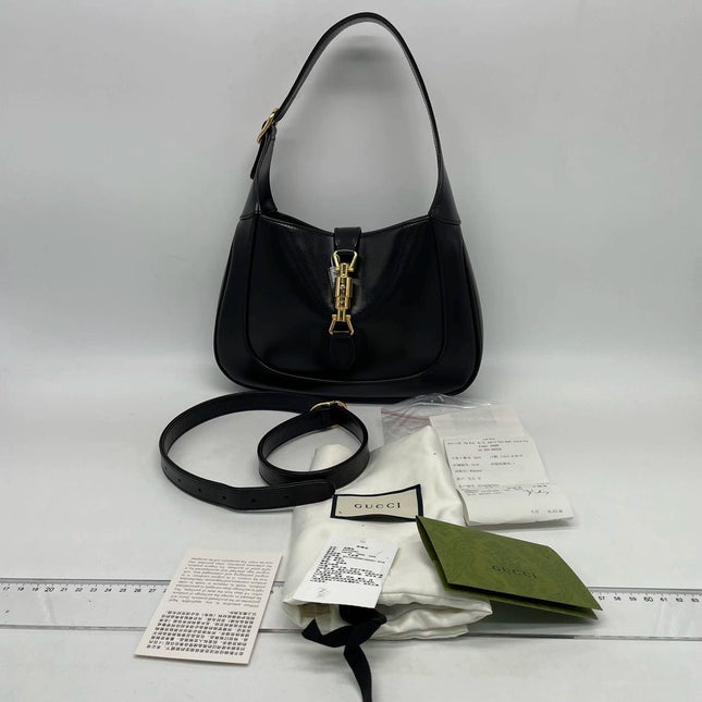 Sold Gucci Jackie 1961 Black Leather Bag with Adjustable Strap