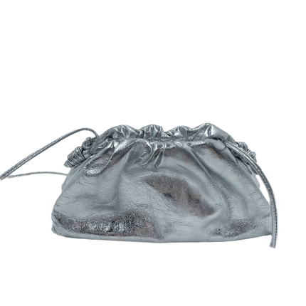 Sold Bottega Veneta Pouch Mini Silver Lambskin Leather