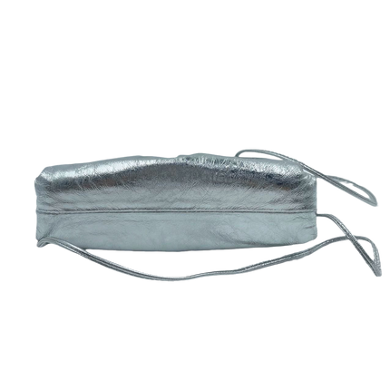 Sold Bottega Veneta Pouch Mini Silver Lambskin Leather