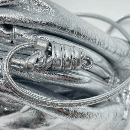 Sold Bottega Veneta Pouch Mini Silver Lambskin Leather