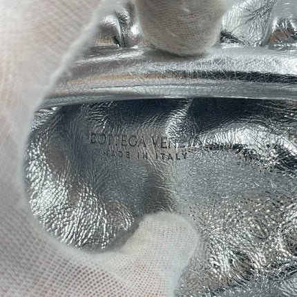 Sold Bottega Veneta Pouch Mini Silver Lambskin Leather