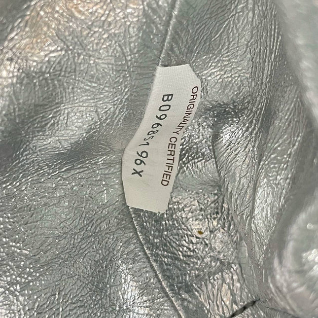 Sold Bottega Veneta Pouch Mini Silver Lambskin Leather