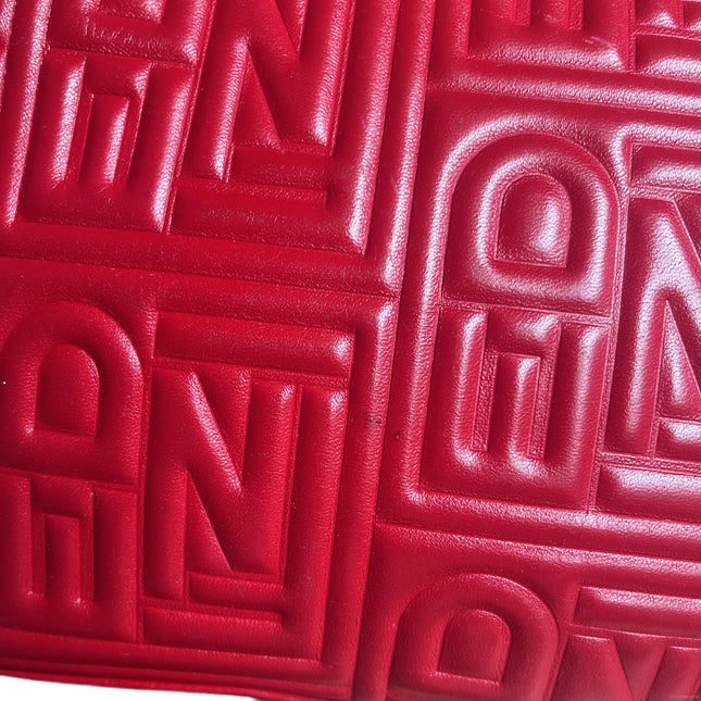 Fendi Baguette 1997 Re-edition 3D Embossed Red Leather Shoulder bag