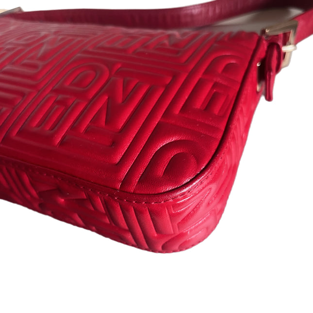Fendi Baguette 1997 Re-edition 3D Embossed Red Leather Shoulder bag