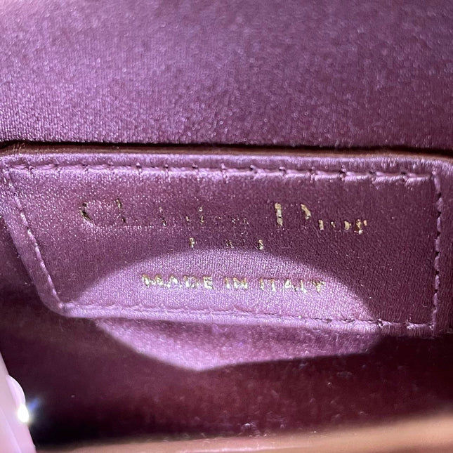 Sold Dior Saddle Mini Silk Satin Rose Pink with Crystal Buckle