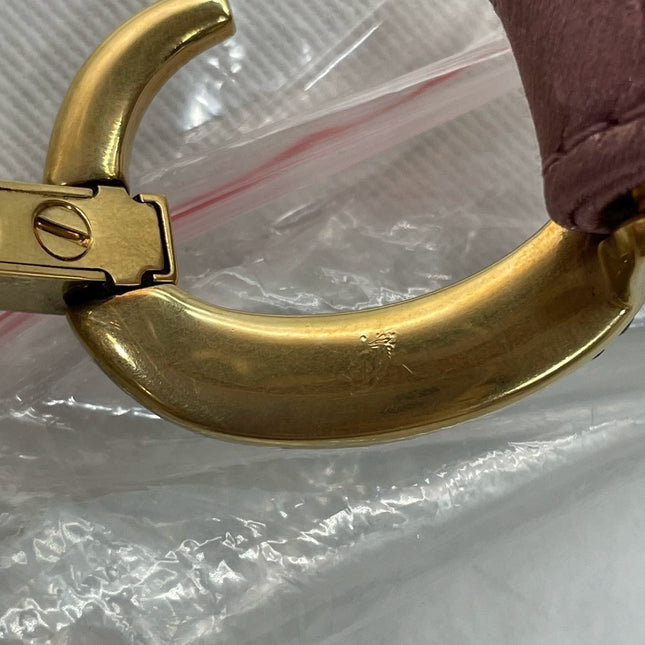 Sold Dior Saddle Mini Silk Satin Rose Pink with Crystal Buckle