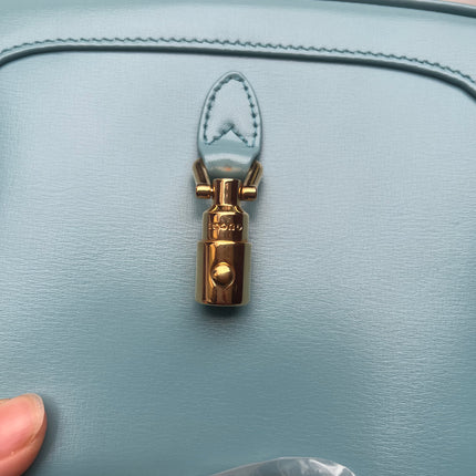 Gucci Jackie 1961 Mini Blue Leather Bag with Adjustable Strap