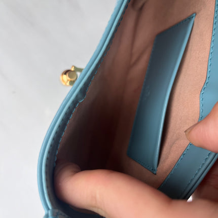 Gucci Jackie 1961 Mini Blue Leather Bag with Adjustable Strap
