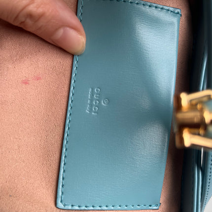 Gucci Jackie 1961 Mini Blue Leather Bag with Adjustable Strap