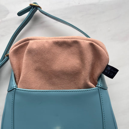 Gucci Jackie 1961 Mini Blue Leather Bag with Adjustable Strap