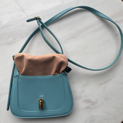 Gucci Jackie 1961 Mini Blue Leather Bag with Adjustable Strap