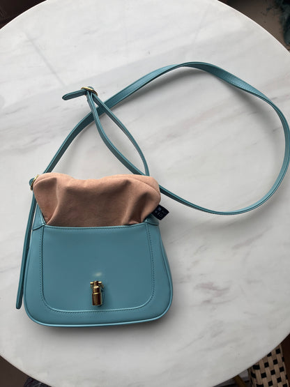 Gucci Jackie 1961 Mini Blue Leather Bag with Adjustable Strap