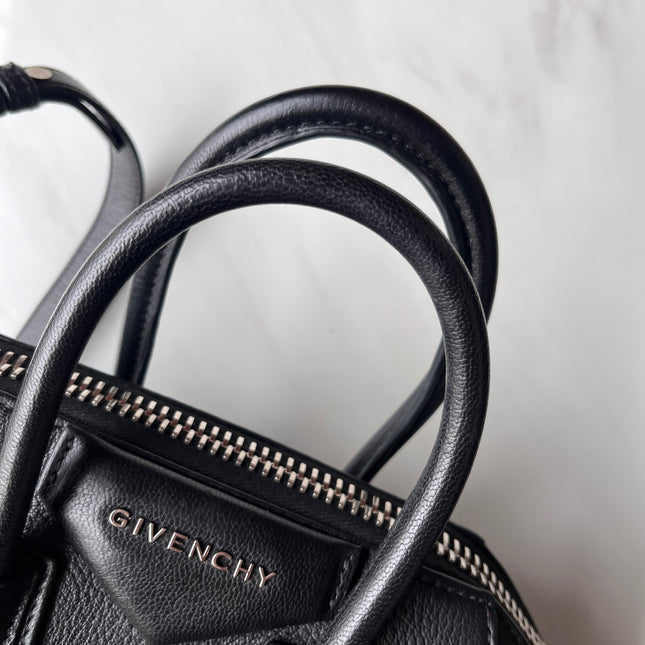 Givenchy Antigona Mini Black Calf Leather Top Handle bag with Strap