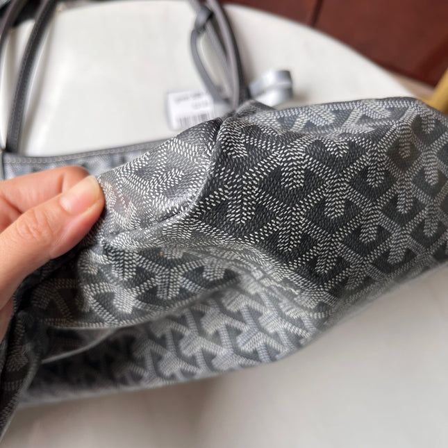Sold Goyard Saint Louis Tote GM Large Grey Goyardine Canvas