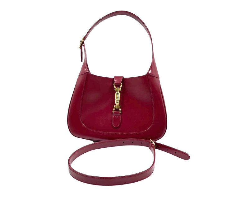 Sold Gucci Jackie 1961 Red Leather Bag Small with Adjustable Strap