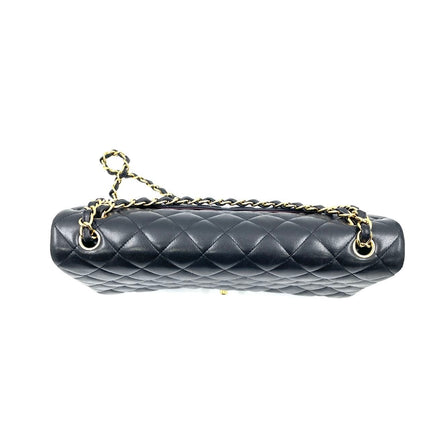 Chanel Classic Flap Maxi 2012 Black Lambskin Leather Double Flap with Gold Hardware