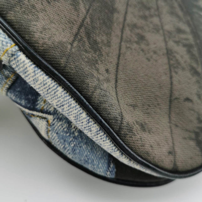 Dior Speedway Denim Print Double Saddle Handbag Vintage