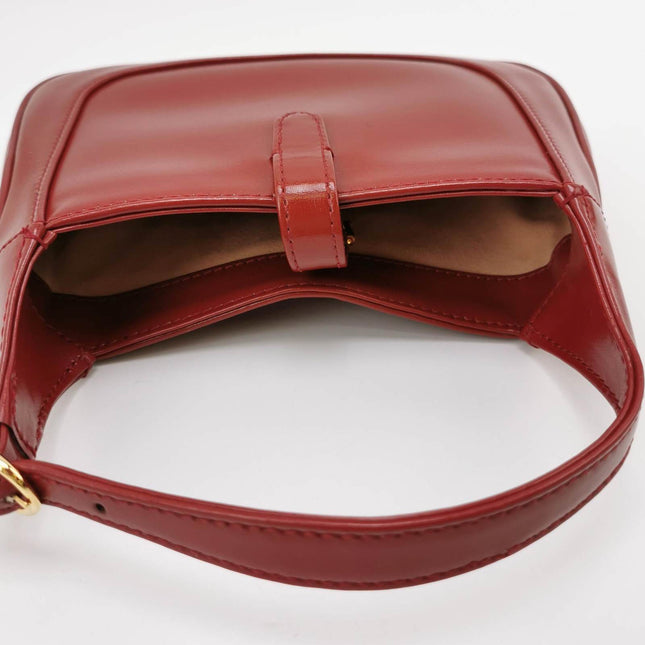 Sold Gucci Jackie 1961 Mini Burgundy Leather Bag Two Way Carry