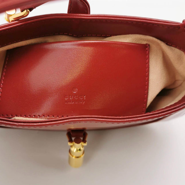 Sold Gucci Jackie 1961 Mini Burgundy Leather Bag Two Way Carry