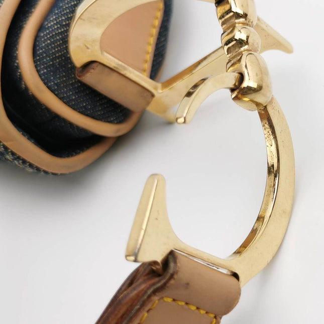 Sold Dior Saddle Vintage Navy Denim with Silk Lining and Leather Trim
