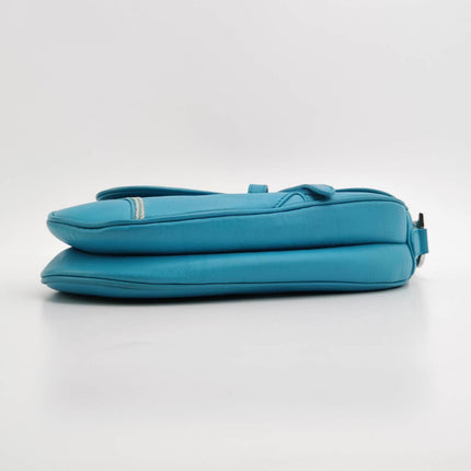 Sold Dior Saddle Vintage Leather Baby Blue with Silver Hardware