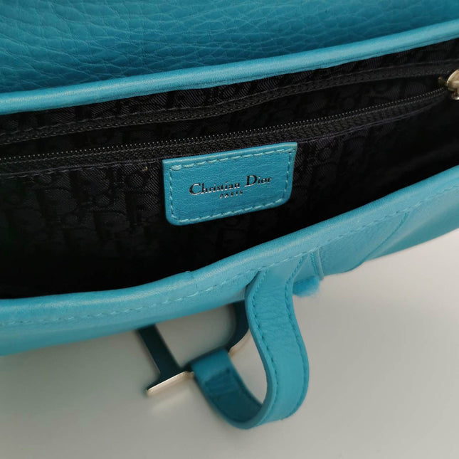 Sold Dior Saddle Vintage Leather Baby Blue with Silver Hardware
