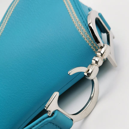 Sold Dior Saddle Vintage Leather Baby Blue with Silver Hardware