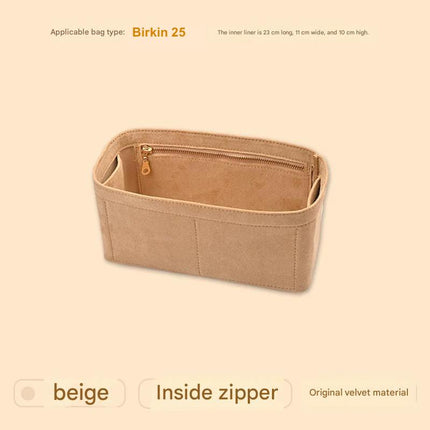 Organiser Insert fit for Hermès Birkin 25 30 35 Velvet Material Soft and Firm