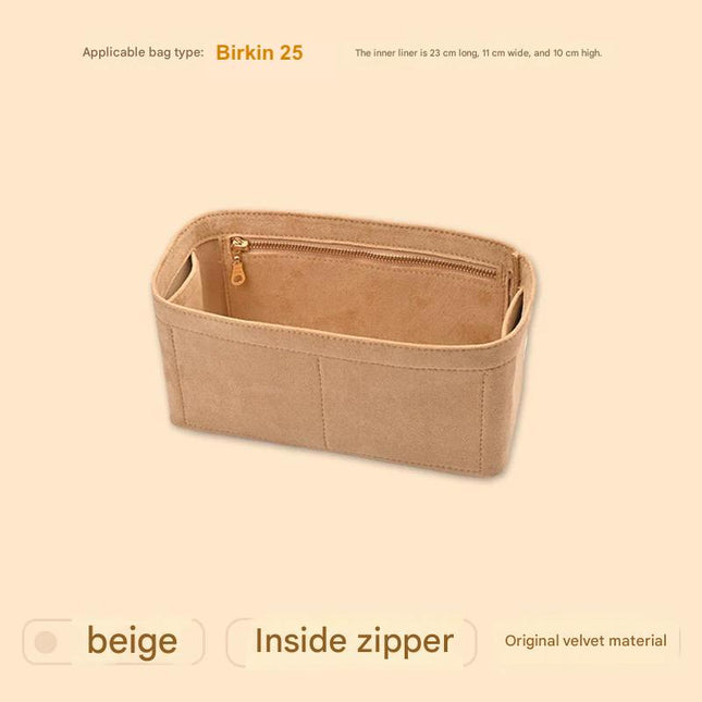 Organiser Insert fit for Hermès Birkin 25 30 35 Velvet Material Soft and Firm