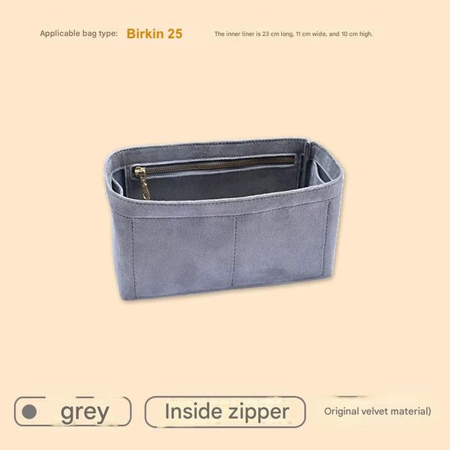 Organiser Insert fit for Hermès Birkin 25 30 35 Velvet Material Soft and Firm