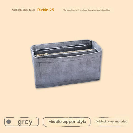 Organiser Insert fit for Hermès Birkin 25 30 35 Velvet Material Soft and Firm