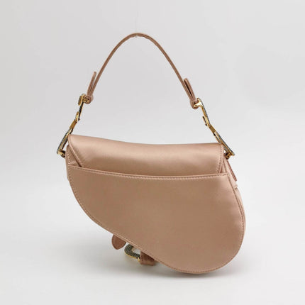 Sold Dior Saddle Mini Silk Satin Pink with crystals