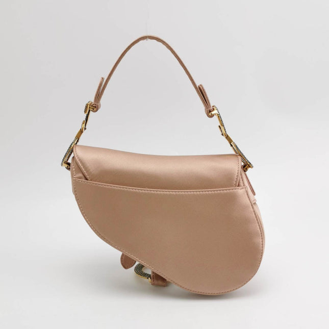 Sold Dior Saddle Mini Silk Satin Pink with crystals