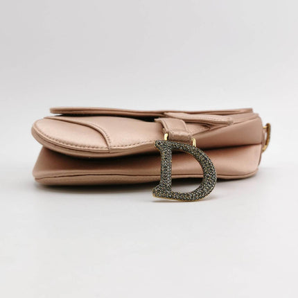 Sold Dior Saddle Mini Silk Satin Pink with crystals